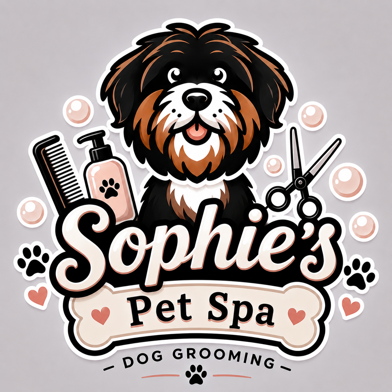 Sophie’s Pet Spa dog grooming logo